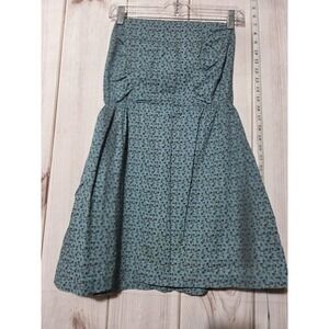 Mudd Dress Womens Small Strapless Smocked Floral Pockets Fit Flare Summer Casual